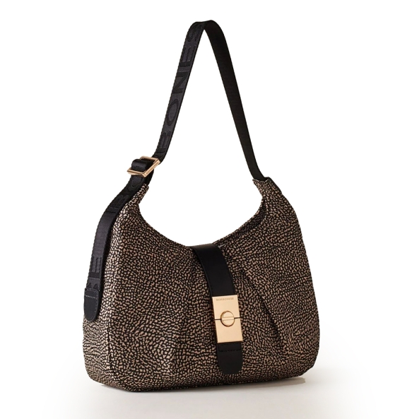 Τσάντα BORBONESE Cortina Hobo Small 923937 Καφέ