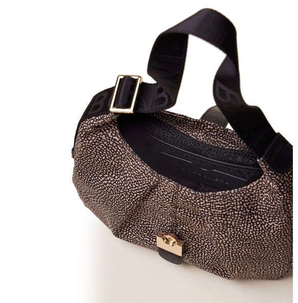 Τσάντα BORBONESE Cortina Hobo Small 923937 Καφέ