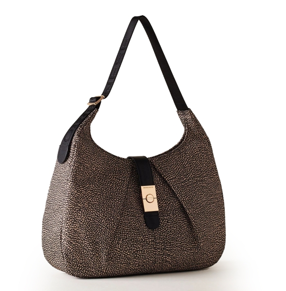 Τσάντα BORBONESE Cortina Hobo Medium 923938 Καφέ