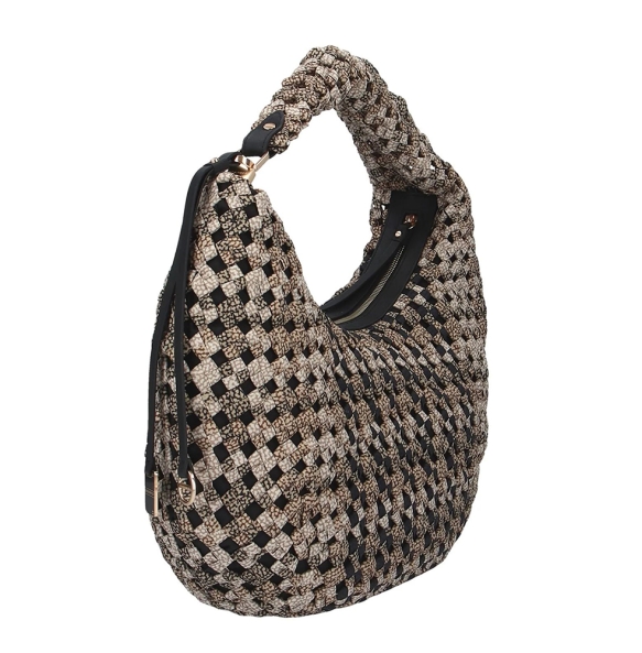 Τσάντα BORBONESE La Nido Hobo Medium 924827-0186  Μαύρο