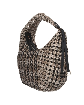 Τσάντα BORBONESE La Nido Hobo Medium 924827-0186  Μαύρο