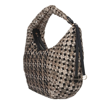 Τσάντα BORBONESE La Nido Hobo Medium 924827-0186  Μαύρο