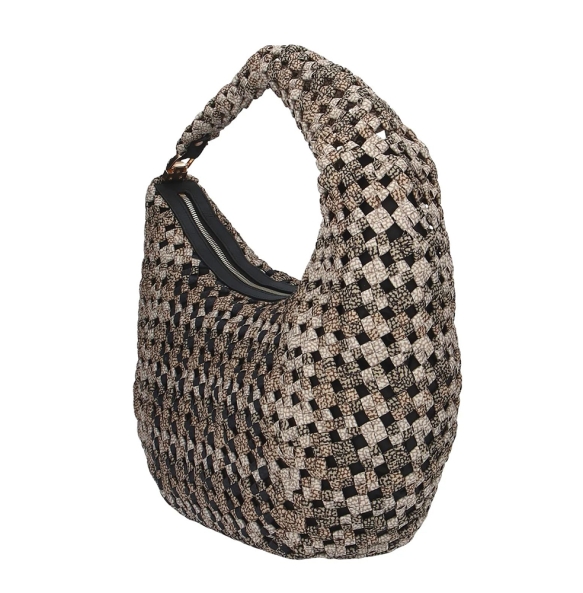 Τσάντα BORBONESE La Nido Hobo Medium 924827-0186  Μαύρο