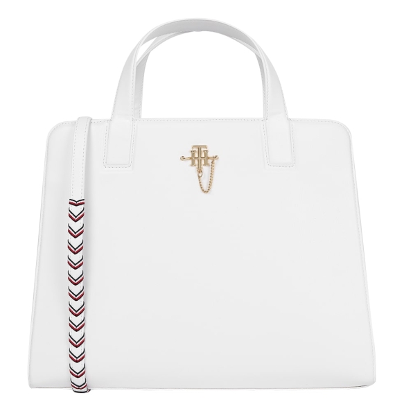 Τσάντα TOMMY HILFIGER 11333 TH Chain Satchel Λευκό