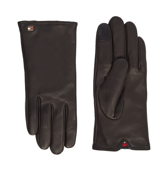 Δερμάτινα γάντια TOMMY HILFIGER 14703 Essential Flag Μαύρο