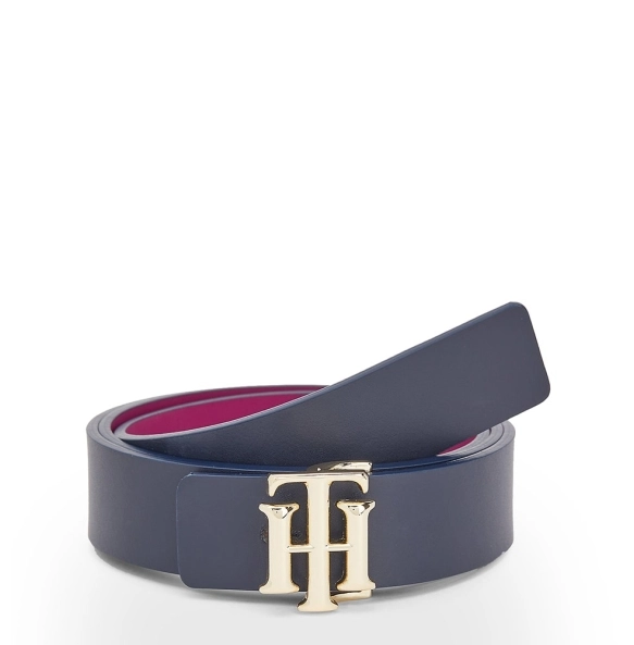 Ζώνη TOMMY HILFIGER 12140 TH Logo 3.0 Διπλής Όψεως Μπλε/Ροζ