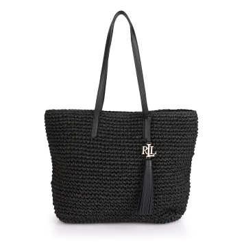 Τσάντα RALPH LAUREN 431818856 Ψάθα Μαύρο