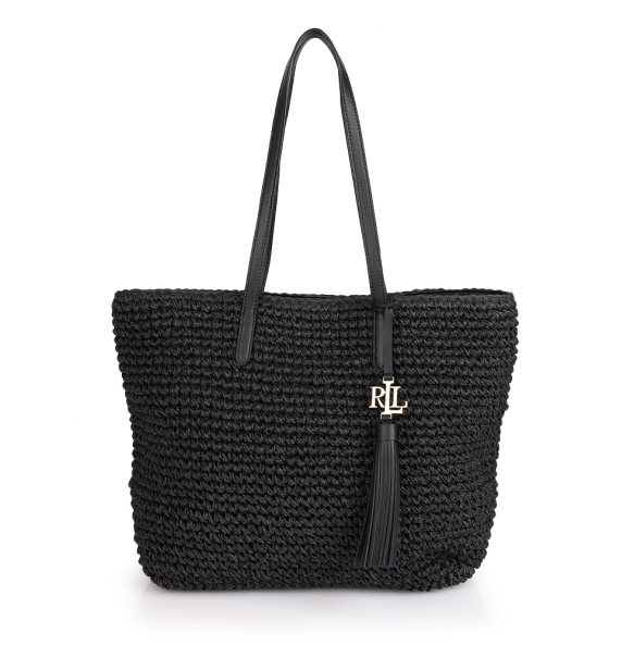 Τσάντα RALPH LAUREN 431818856 Ψάθα Μαύρο