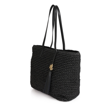 Τσάντα RALPH LAUREN 431818856 Ψάθα Μαύρο