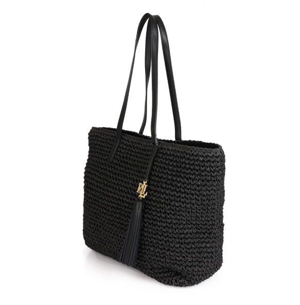 Τσάντα RALPH LAUREN 431818856 Ψάθα Μαύρο