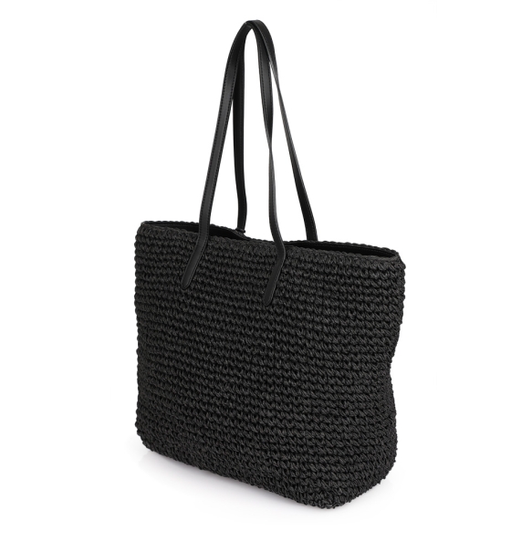 Τσάντα RALPH LAUREN 431818856 Ψάθα Μαύρο