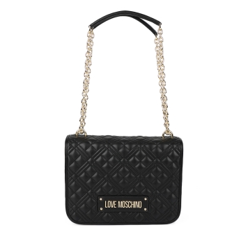Τσάντα LOVE MOSCHINO Shoulder Bag 4000 Μαύρο Καπιτονέ με Χρυσό