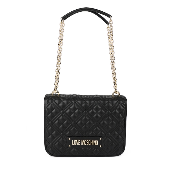 Τσάντα LOVE MOSCHINO Shoulder Bag 4000 Μαύρο Καπιτονέ με Χρυσό