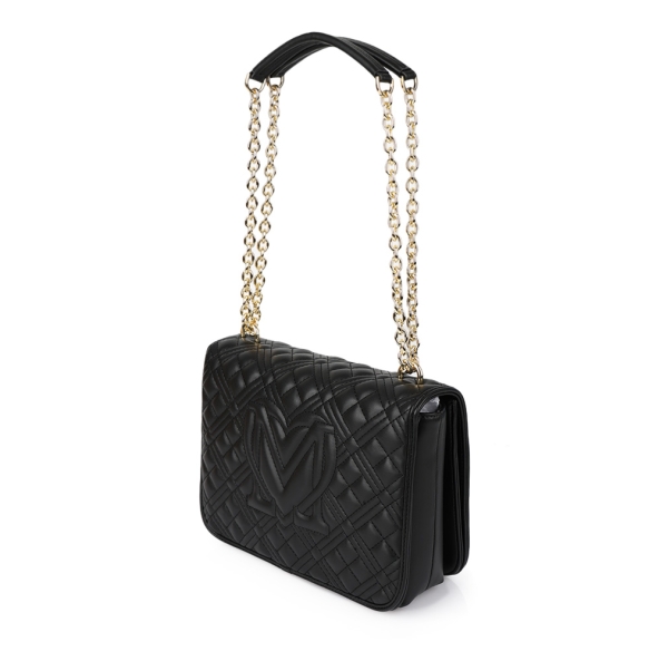 Τσάντα LOVE MOSCHINO Shoulder Bag 4000 Μαύρο Καπιτονέ με Χρυσό