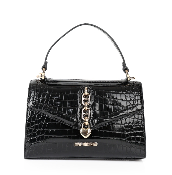 Τσάντα Love Moschino Hand Bag 4389 Μαύρο Κροκό