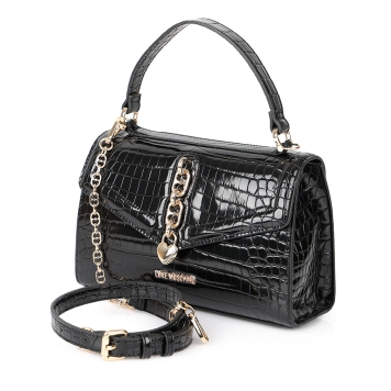 Τσάντα Love Moschino Hand Bag 4389 Μαύρο Κροκό