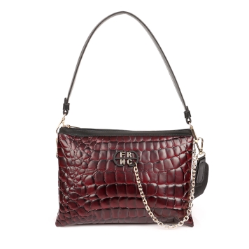 Τσαντά χιαστί FRNC 5900 Μπορντό Κροκό