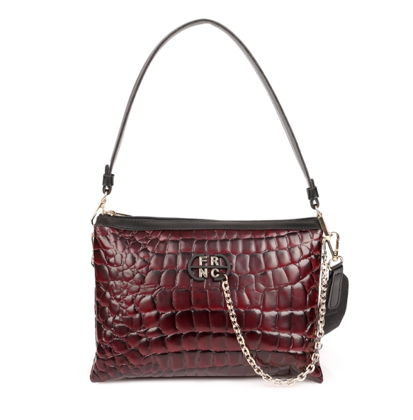 Τσαντά χιαστί FRNC 5900 Μπορντό Κροκό