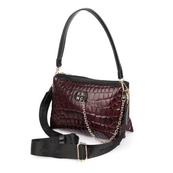 Τσαντά χιαστί FRNC 5900 Μπορντό Κροκό