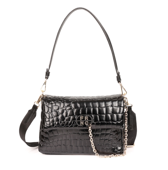 Τσαντά ώμου FRNC 5901 Μαύρο Κροκό