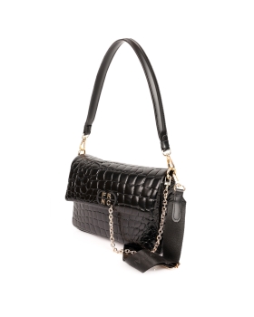 Τσαντά ώμου FRNC 5901 Μαύρο Κροκό