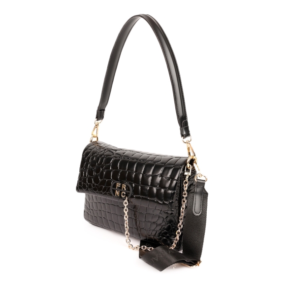 Τσαντά ώμου FRNC 5901 Μαύρο Κροκό