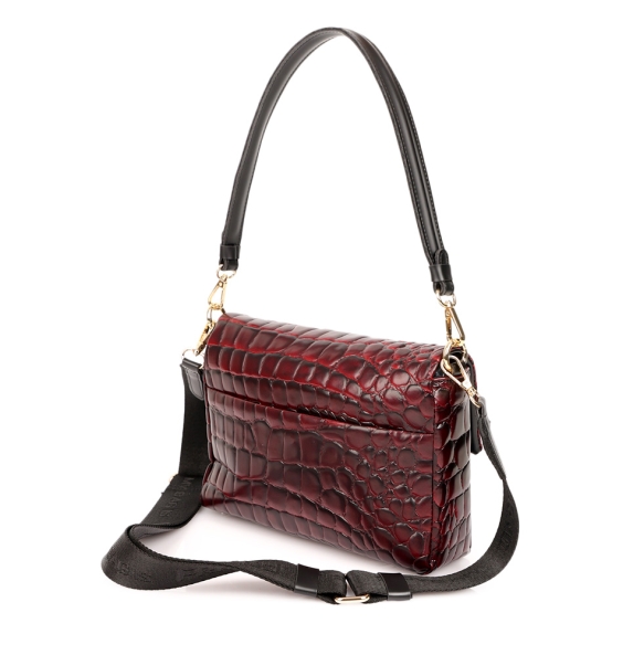 Τσαντά ώμου FRNC 5901 Μπορντό Κροκό