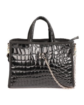 Τσαντά χειρός FRNC 5902 Μαύρο Κροκό