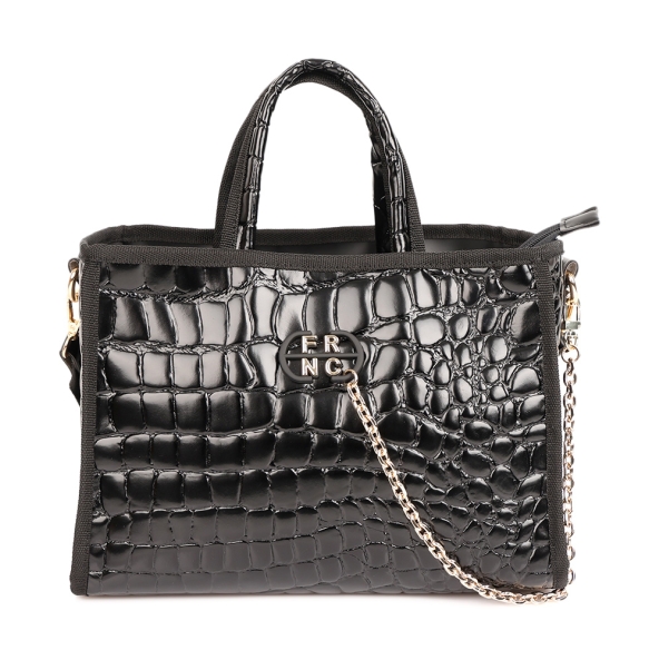 Τσαντά χειρός FRNC 5902 Μαύρο Κροκό