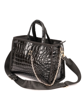Τσαντά χειρός FRNC 5902 Μαύρο Κροκό