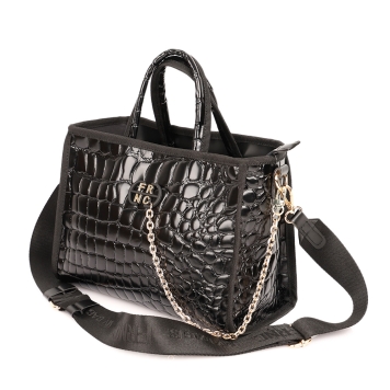 Τσαντά χειρός FRNC 5902 Μαύρο Κροκό