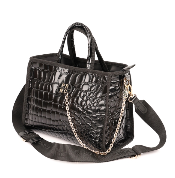 Τσαντά χειρός FRNC 5902 Μαύρο Κροκό