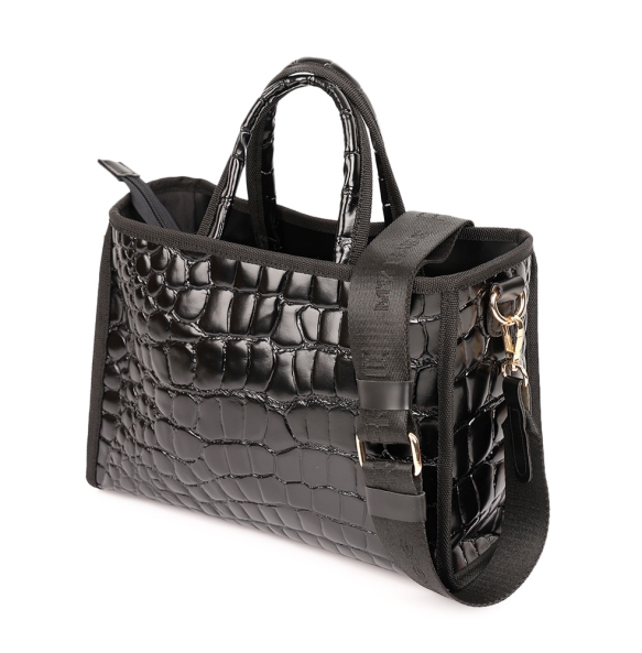 Τσαντά χειρός FRNC 5902 Μαύρο Κροκό