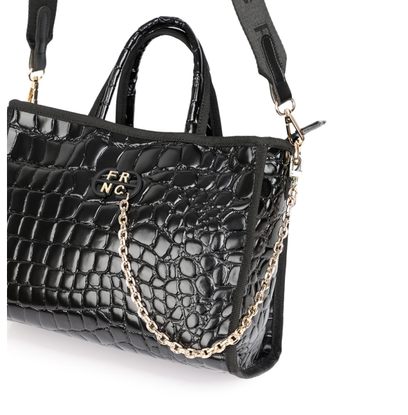 Τσαντά χειρός FRNC 5902 Μαύρο Κροκό