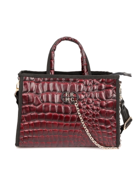 Τσαντά χειρός FRNC 5902 Μπορντό Κροκό