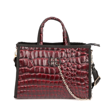 Τσαντά χειρός FRNC 5902 Μπορντό Κροκό