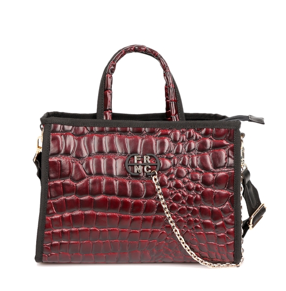Τσαντά χειρός FRNC 5902 Μπορντό Κροκό