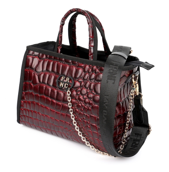 Τσαντά χειρός FRNC 5902 Μπορντό Κροκό