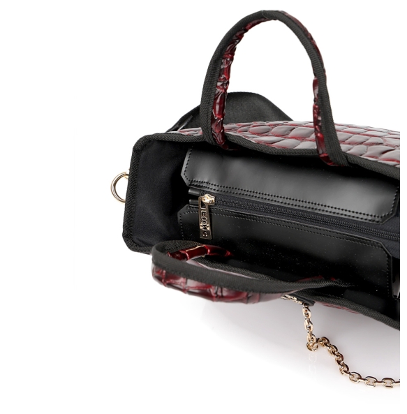 Τσαντά χειρός FRNC 5902 Μπορντό Κροκό