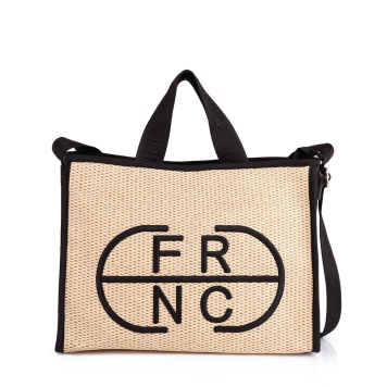 Τσάντα FRNC 8041 Ψάθα Μαύρο