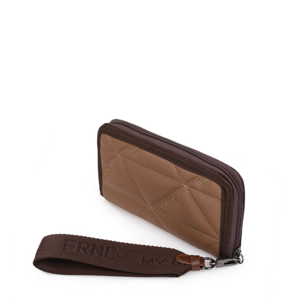 Πορτοφόλι FRNC Zip Around W4159 Καφέ