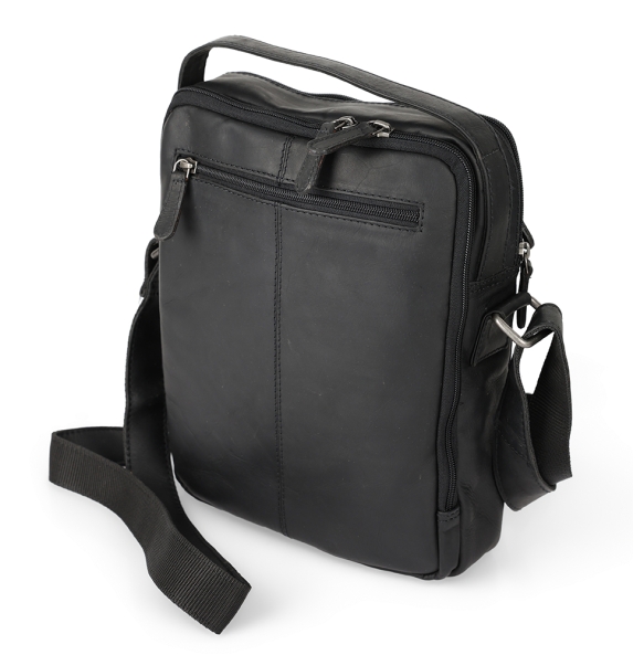 Τσαντάκι χιαστί RCM Leather H14 Μαύρο