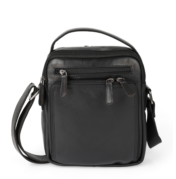 Τσαντάκι χιαστί RCM Leather H14/S Μαύρο
