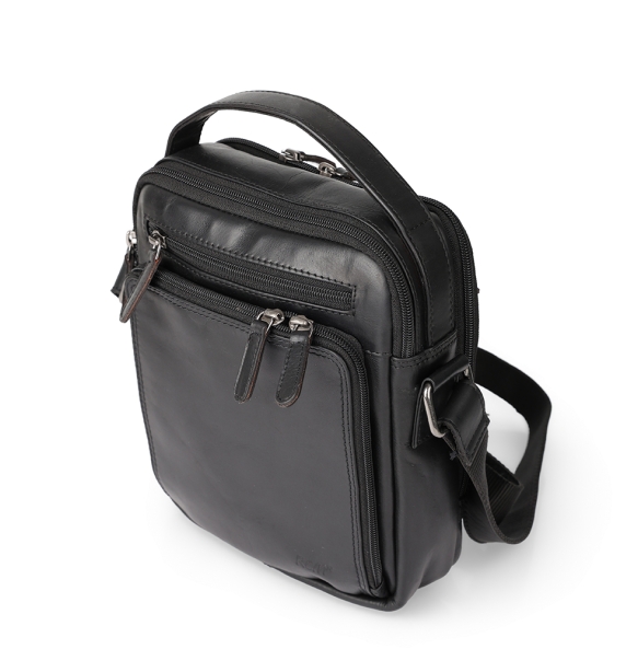 Τσαντάκι χιαστί RCM Leather H14/S Μαύρο