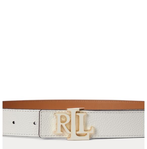 Ζώνη RALPH LAUREN 412P04417 3.0 Διπλής Όψεως Λευκό/Ταμπά