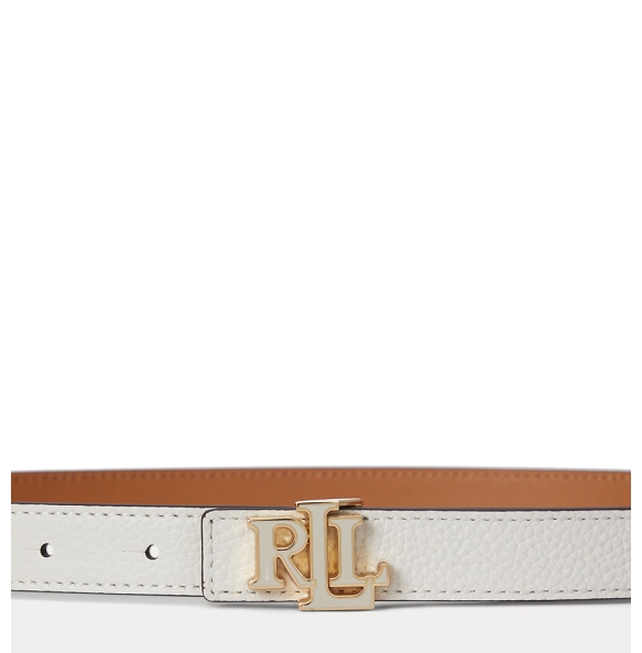 Ζώνη RALPH LAUREN 412P04418 2.0 Διπλής Όψεως Λευκό/Ταμπά