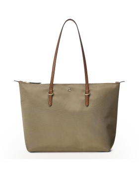 Τσάντα RALPH LAUREN Medium Keaton Nylon Tote Bag 431916737/003 Σκούρο Μπεζ
