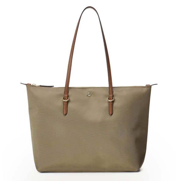 Τσάντα RALPH LAUREN Medium Keaton Nylon Tote Bag 431916737/003 Σκούρο Μπεζ