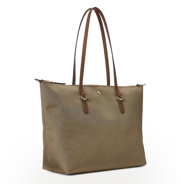 Τσάντα RALPH LAUREN Medium Keaton Nylon Tote Bag 431916737/003 Σκούρο Μπεζ
