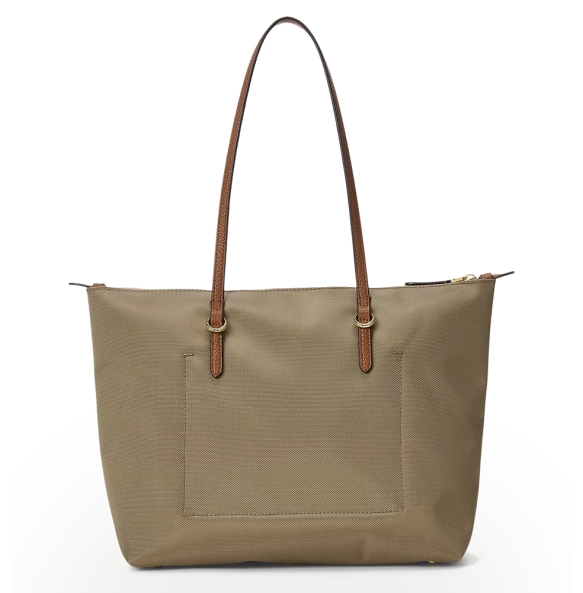 Τσάντα RALPH LAUREN Medium Keaton Nylon Tote Bag 431916737/003 Σκούρο Μπεζ